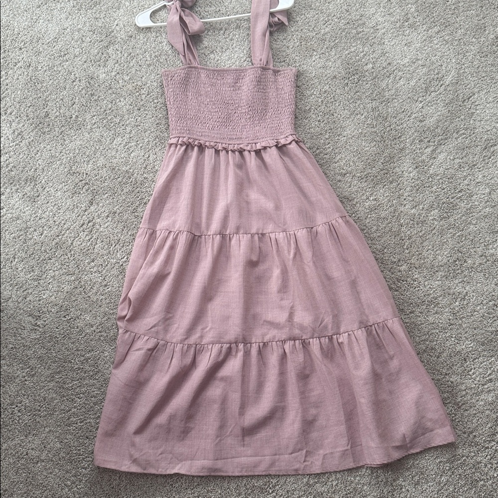 Maternity Listicle Mauve Smocked Dress